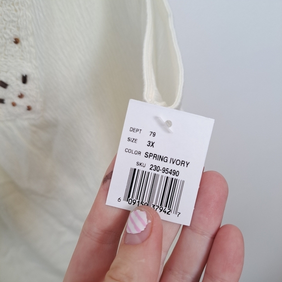 NEW French Laundry Bundle Of 2 Orange & Cream Beaded Beachy Tank Tops Size 3X - Picture 9 of 10